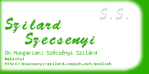 szilard szecsenyi business card
