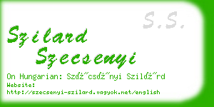 szilard szecsenyi business card